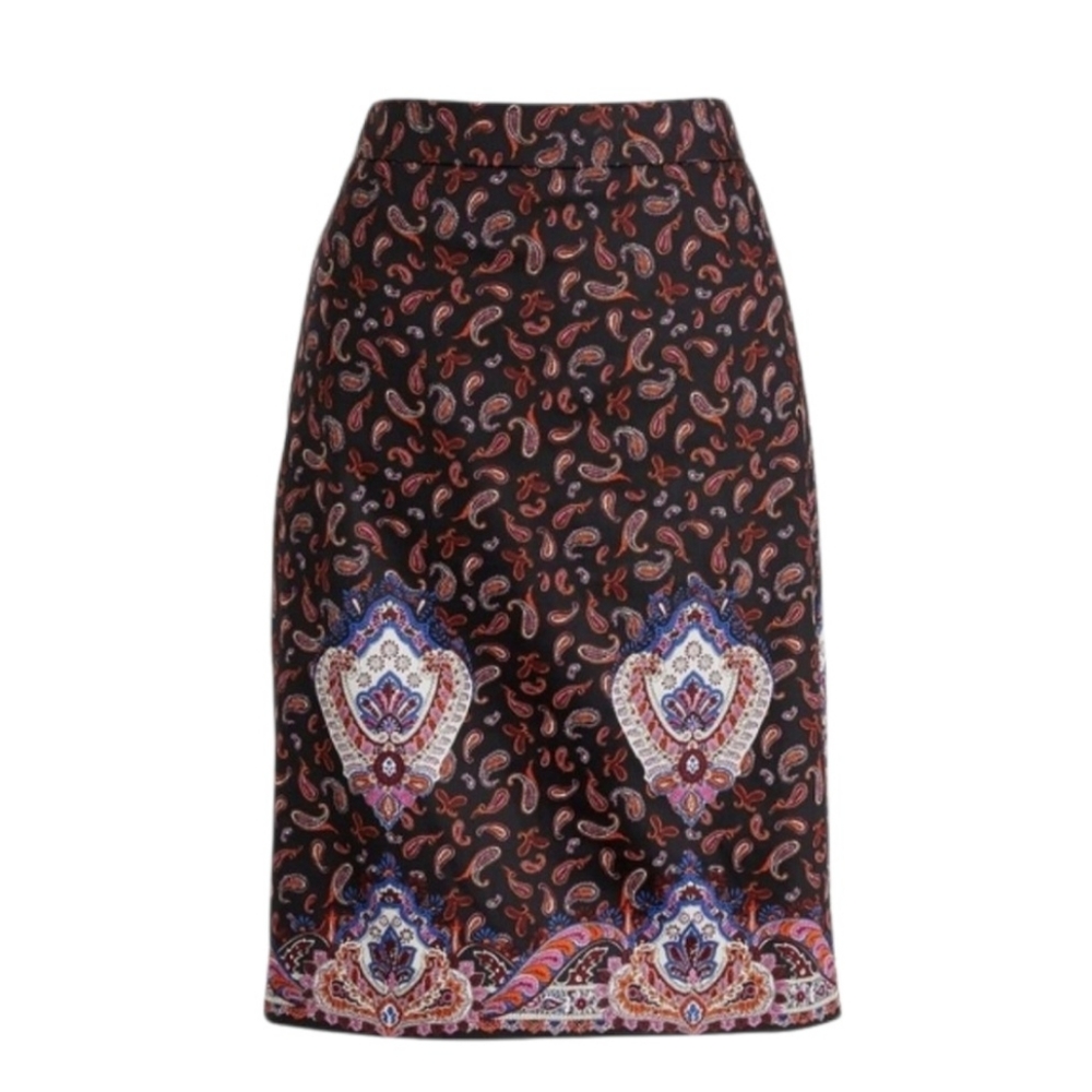J.Crew paisley print stretch cotton pencil skirt 2017 Holliday 2